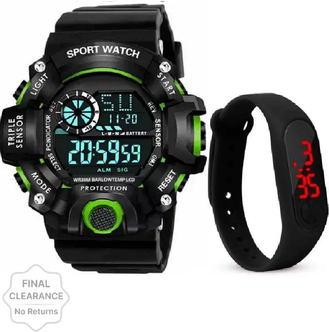 filsfa Digital Watch - For Boys & Girls NEW_FK_G-S Green & M2 2p-picture-6