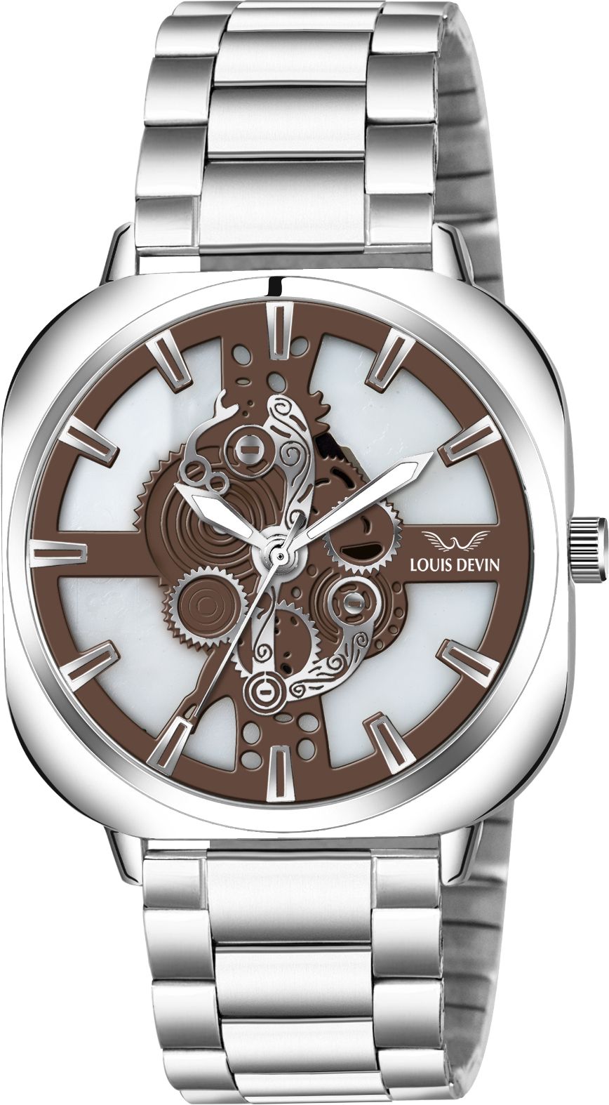 Stainless Steel Chain Analog Watch - For Men LD-G081-BRW-CH-image-42