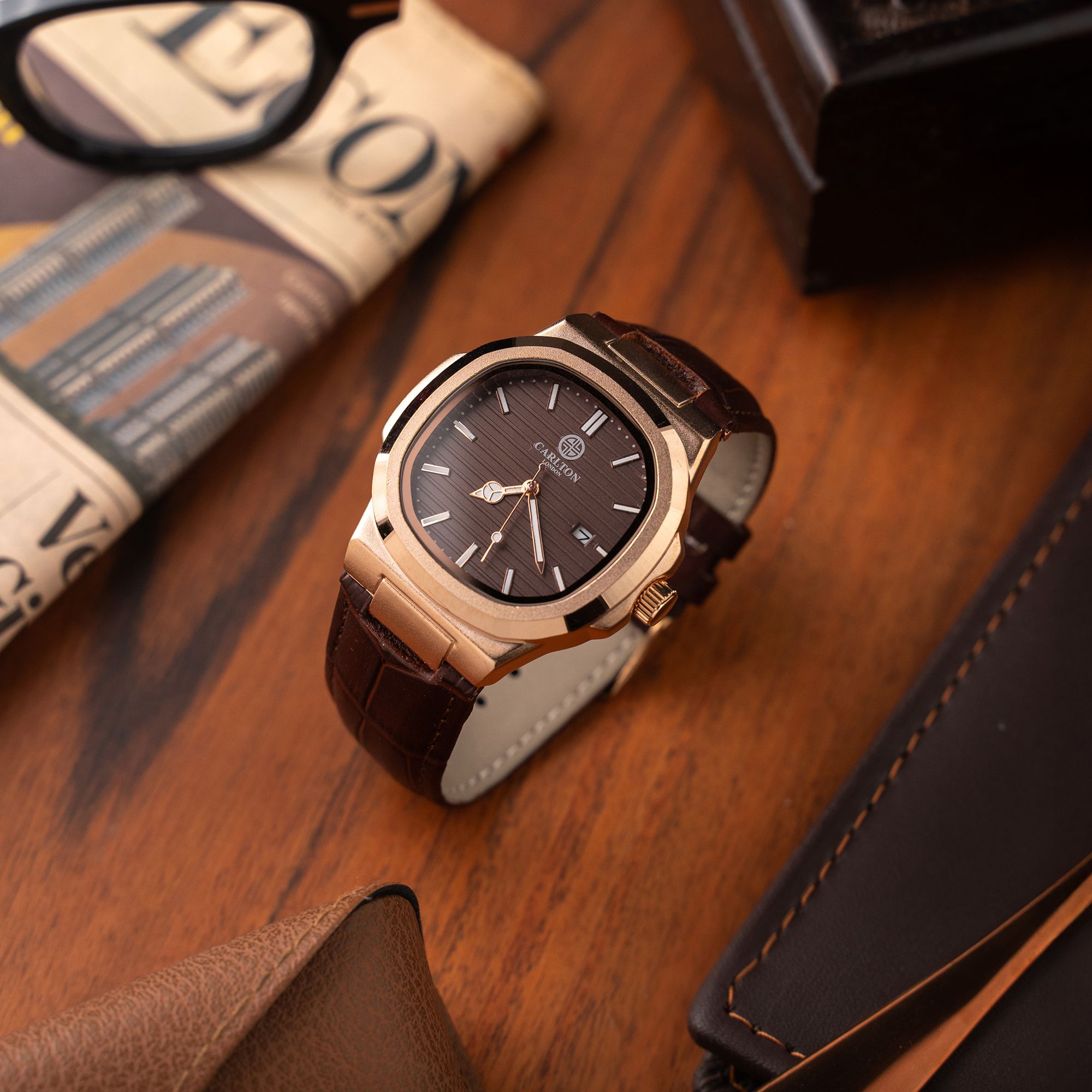 carlton london Jordan Analog Watch - For Men Leather Jordan-picture-12