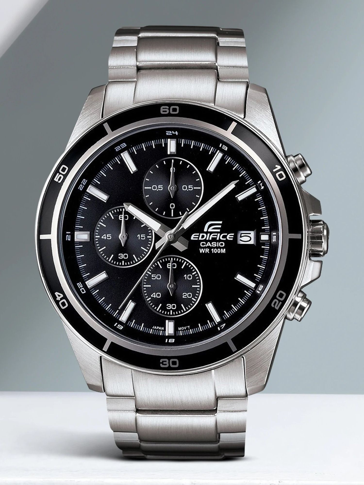 Edifice EFR-526D-1AVUDF Black Dial Silver Stainless Steel Band Analog Watch - For Men EX093-image-43