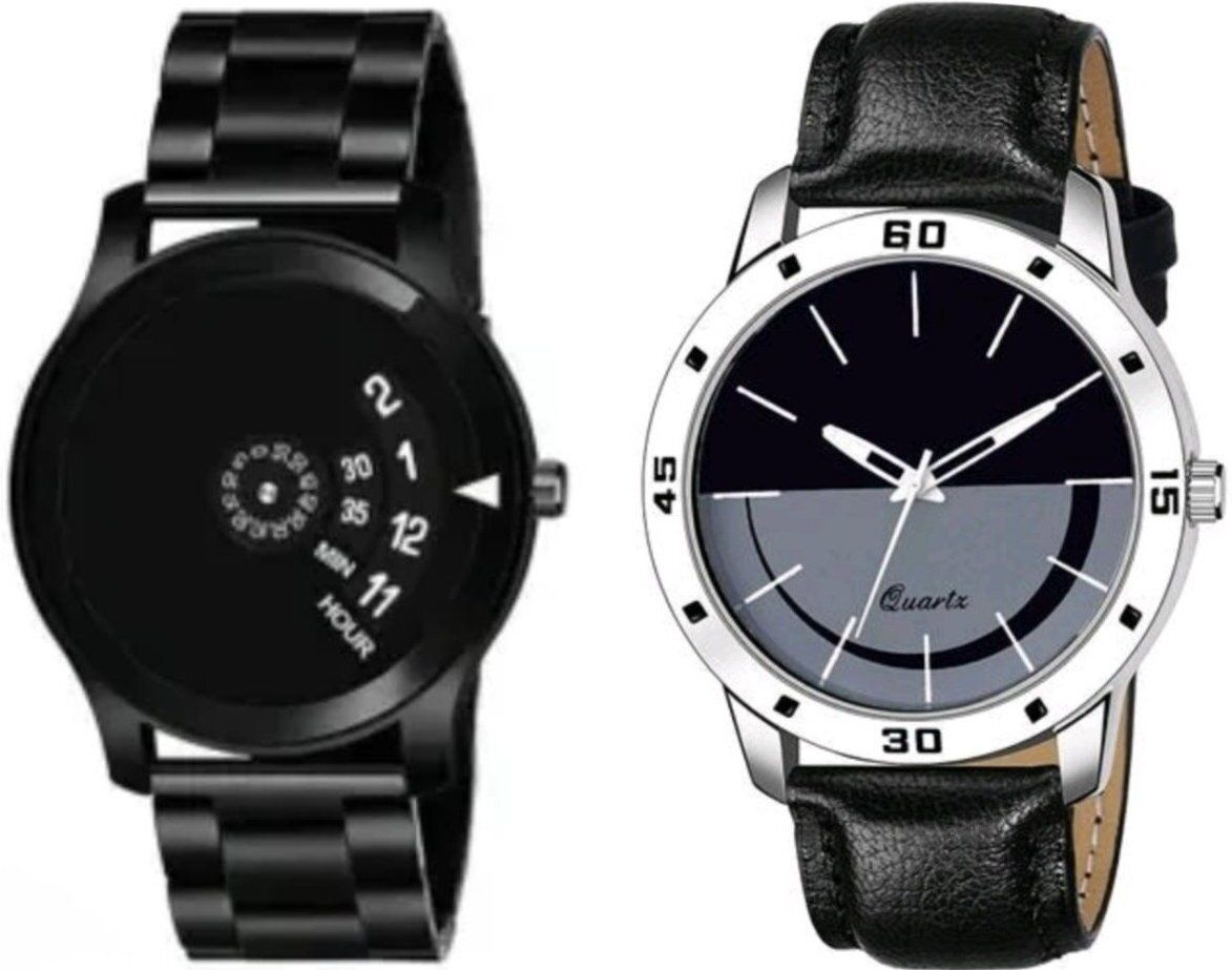 Premium Round Dial Analog Wrist Watch For Men_ Analog Watch - For Men Speed Breaker Strap__18_Steel-Leather_2-image-42