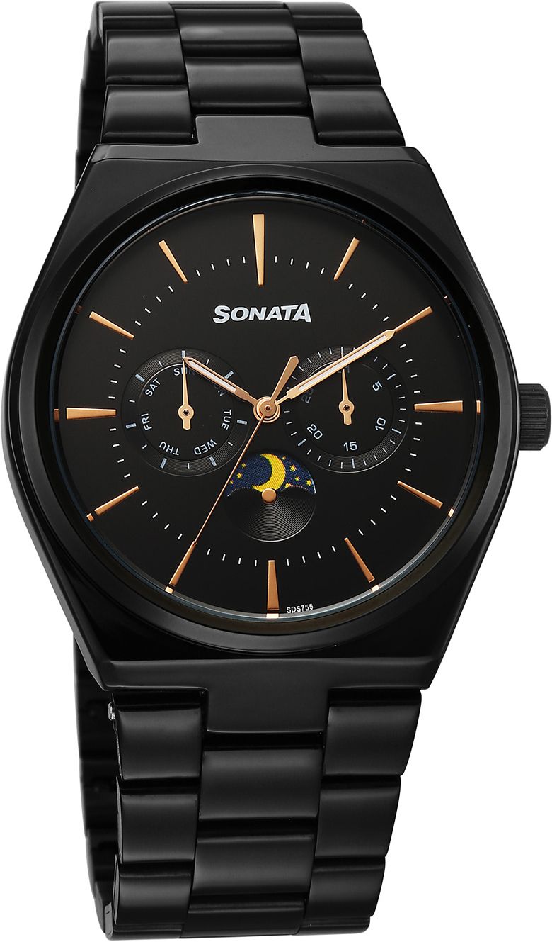 Sonata Festive 2.0 Quartz Black Round Dial Men's Watch / Analog Watch - For Men 77202NM01-picture-15