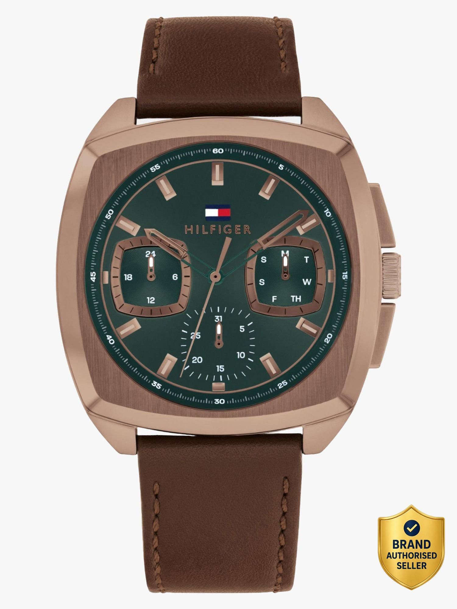Tommy Hilfiger Multifunction Green Dial Brown LeatherStrap Analog Watch - For Men TH1710557,NTTH1710557-picture-17