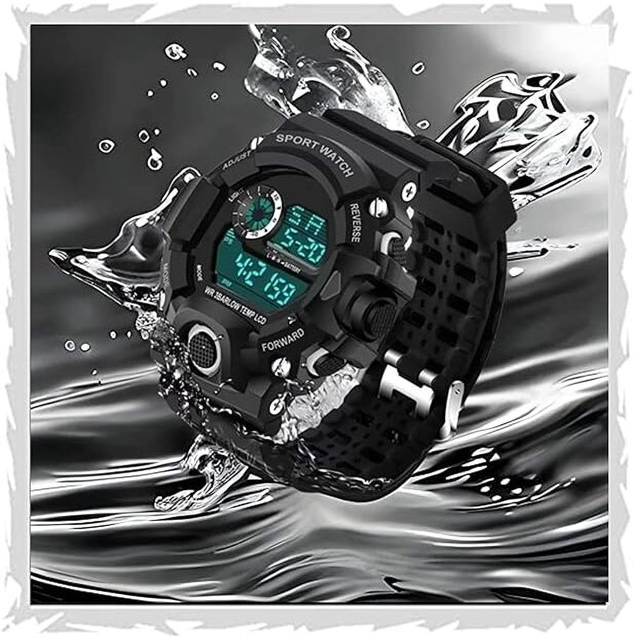 Original G shock Waterproof Sports Multifunctional Alarm Unisex Watch Digital Watch - For Men & Women New Waterproof Black Digital Jee Shock Unisex-image-43
