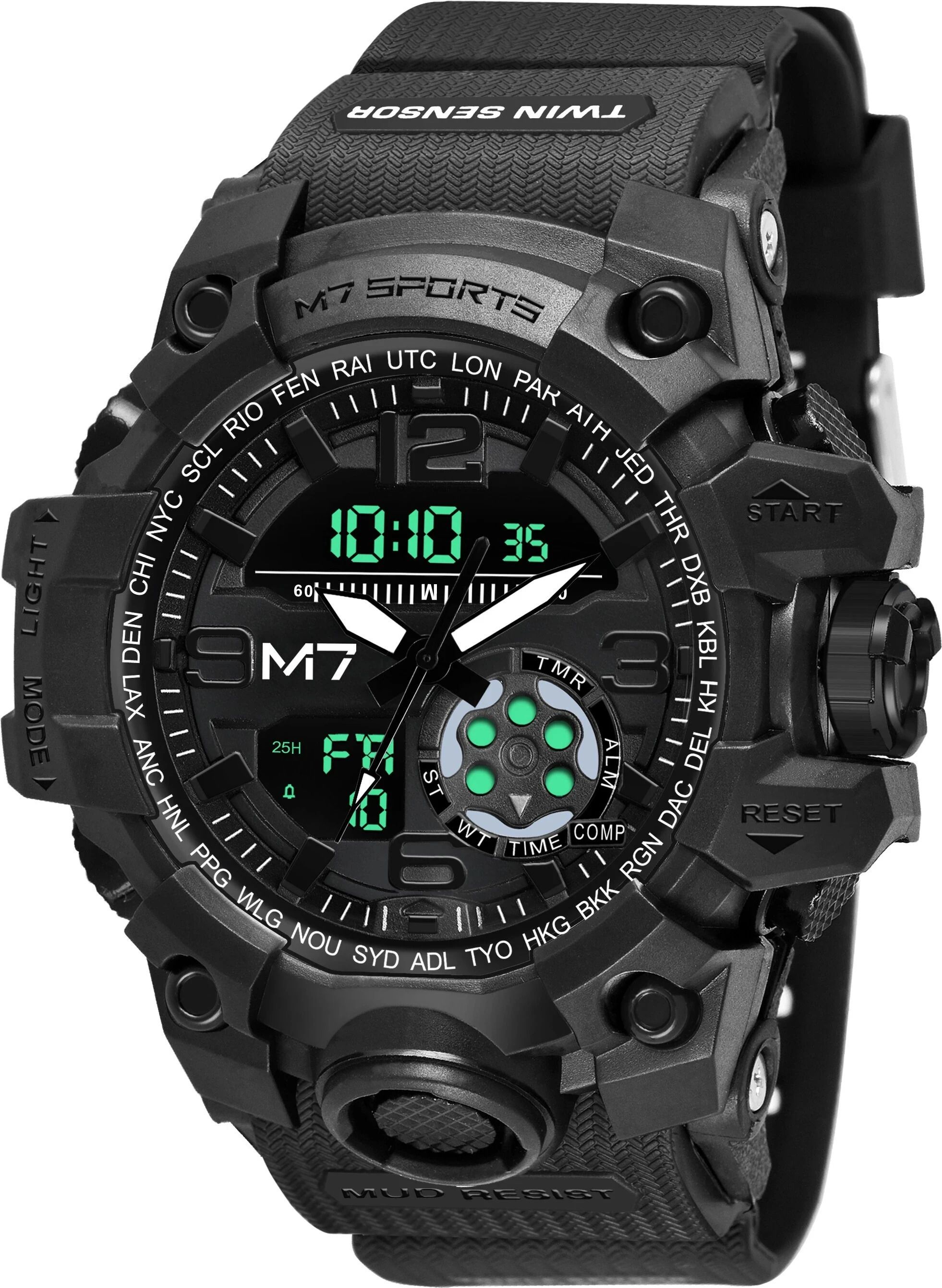 m7 by metronaut Special Summer Collection Water Resistant Upto 5ATM Analog-Digital Watch- For Men M7-1509-BLACK Chronograph-picture-22