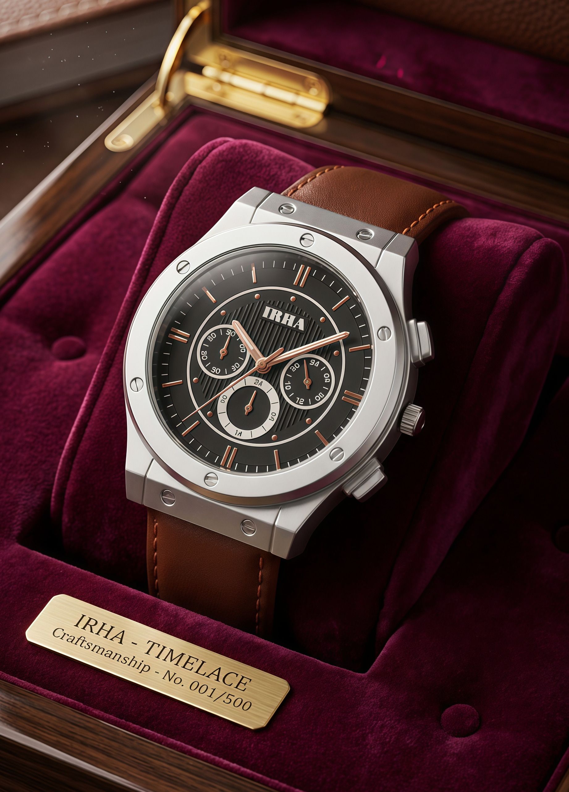 irha Analog Watch - For Men 50_Leather_A_BROWN-picture-5
