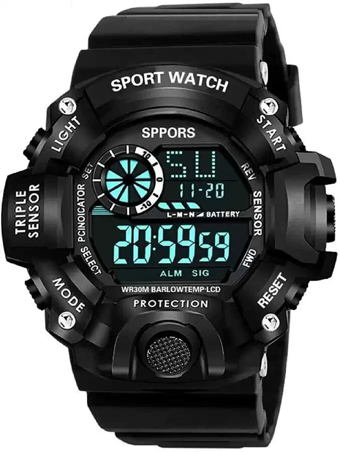 DIGITAL KIDS-BOYS-G-SPORT LOOK BAND SHOCK CHRONOGRAPH RESISTANCE LUMINOUS Digital Watch - For Boys 6 Months Warranty Wrist Men Watch Ultra Watch with Alarm & Water Resist Feature