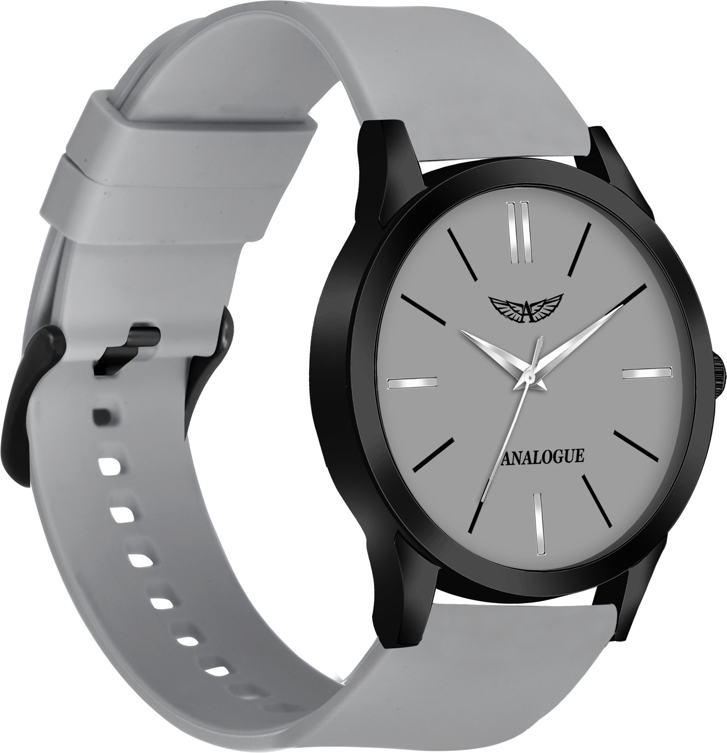 analogue Minimalist Slim Series | Smart Watch Strap | Smart Clip | Soft Silicon | Boys Analog Watch - For Men ANLG-908-GREY-GREY-SC-picture-14