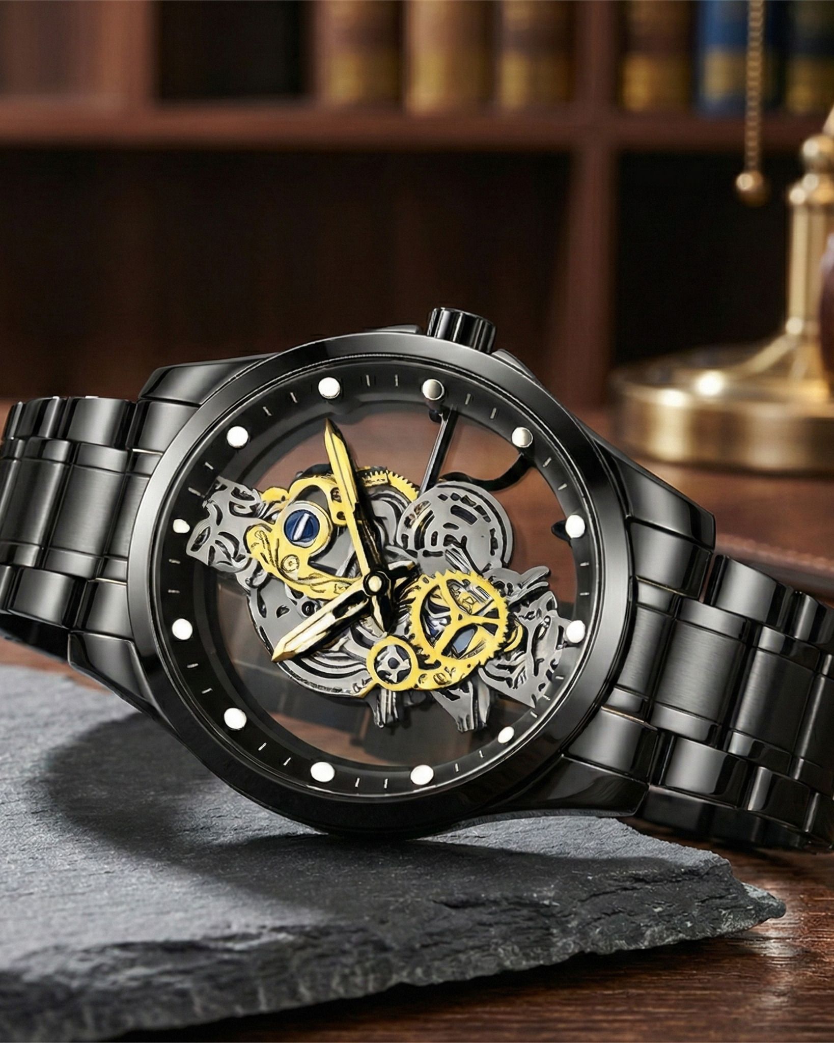 Luxury Skeleton Automatic Mechanical Watch Analog Watch - For Men SKEL-MECH-B12