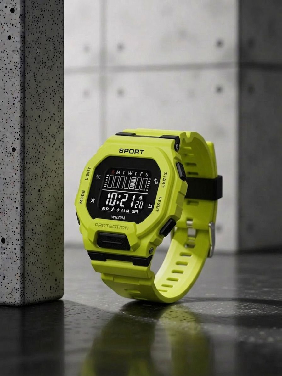 speqta Silicone Strap Hybrid Multi Function Working Premium Quality Digital Watch - For Men Led Luminous Light Shock-Proof Water & Dust Resistance Alarm Stop-Watch-picture-1