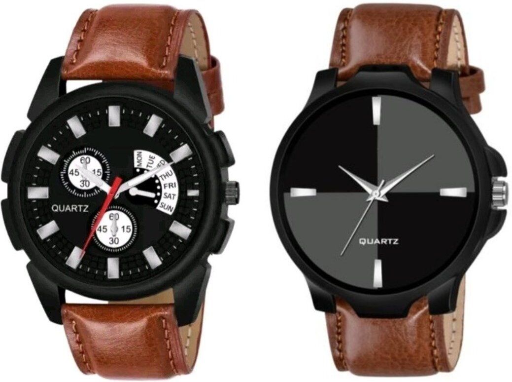 Premium Round Dial Analog Wrist Watch For Men_ Analog Watch - For Men Brown Leather_03_Brown Leather_10-image-40
