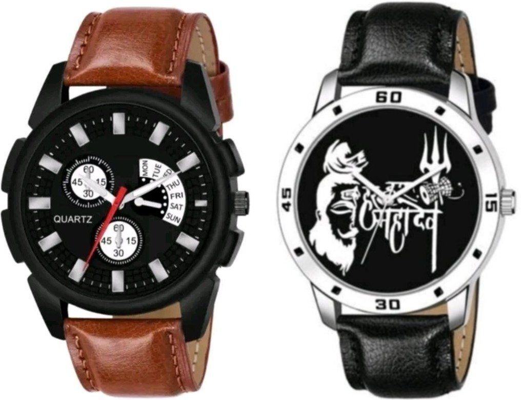 Premium Round Dial Analog Wrist Watch For Men_ Analog Watch - For Men Brown Leather_03_Steel-Leather_12-image-41