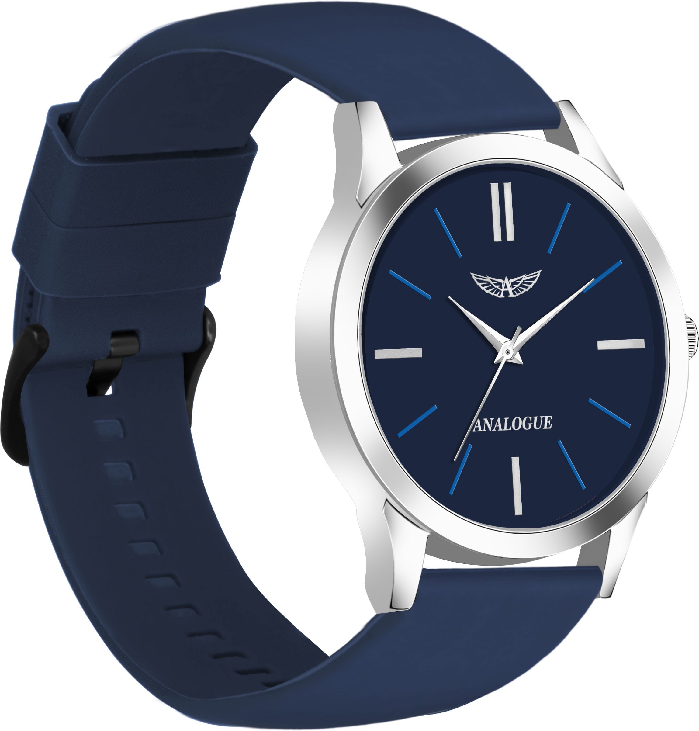 Minimalist Slim Series | Smart Watch Strap | Smart Clip | Soft Silicon | Boys Analog Watch - For Men ANLG-491-BLUE-BLUE-SC-image-4