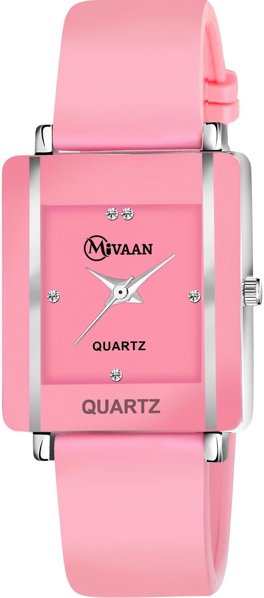 Analog-Digital Watch - For Men & Women WB_134Pink Square Shape Dial Simple And Professional Women Watch-image-22