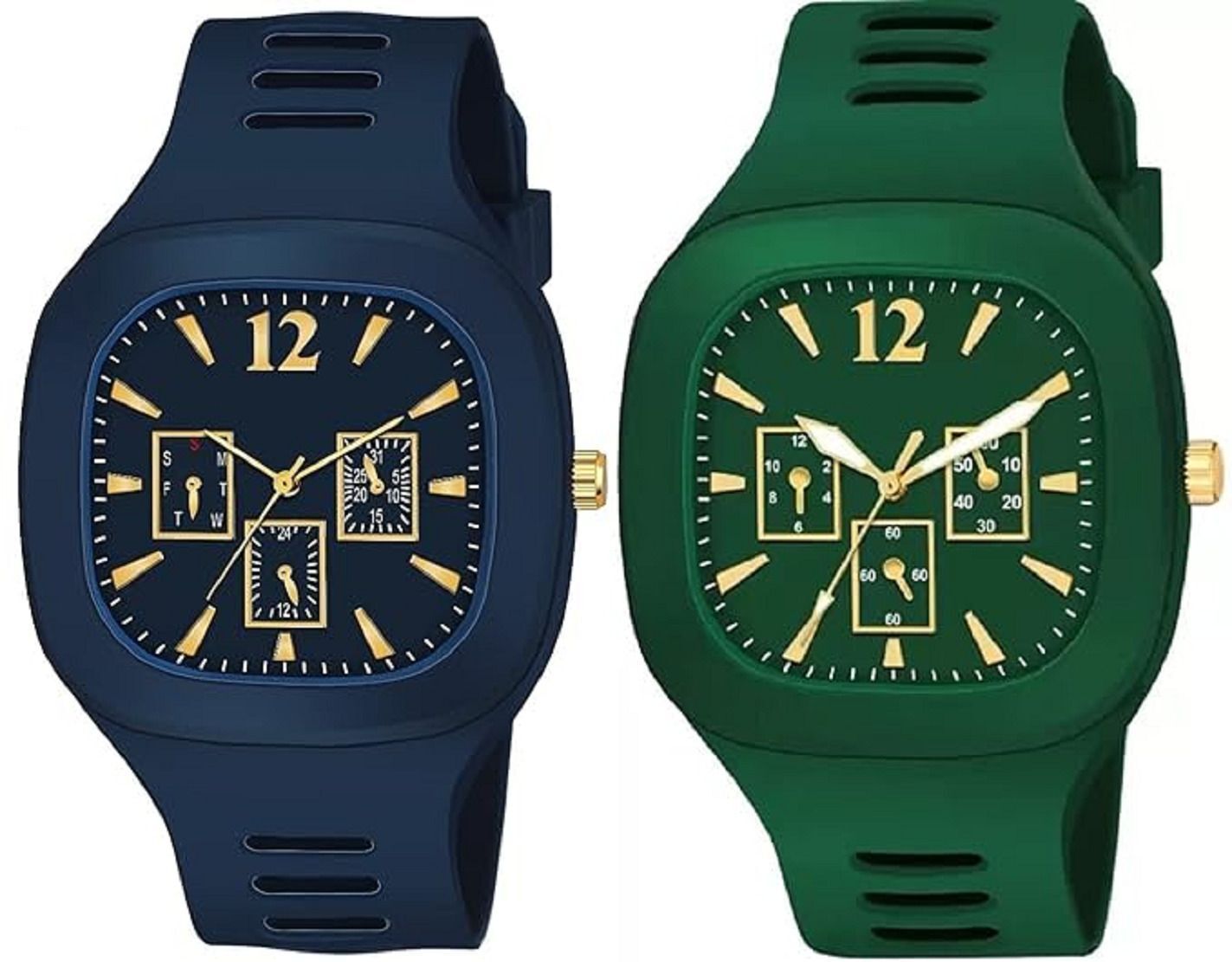 filsfa New Attractive Combo Wrist Watch Digital Watch - For Boys NEW_FK_Mille blu+miller green-picture-26