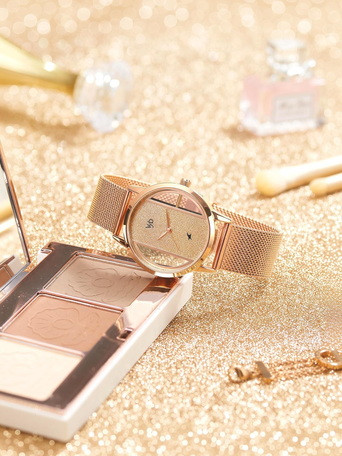 Fastrack Vyb Runway Rose Gold Dial Rose Gold Stainless Steel Strap Analog Watch - For Girls FV60019WM01W-picture-24