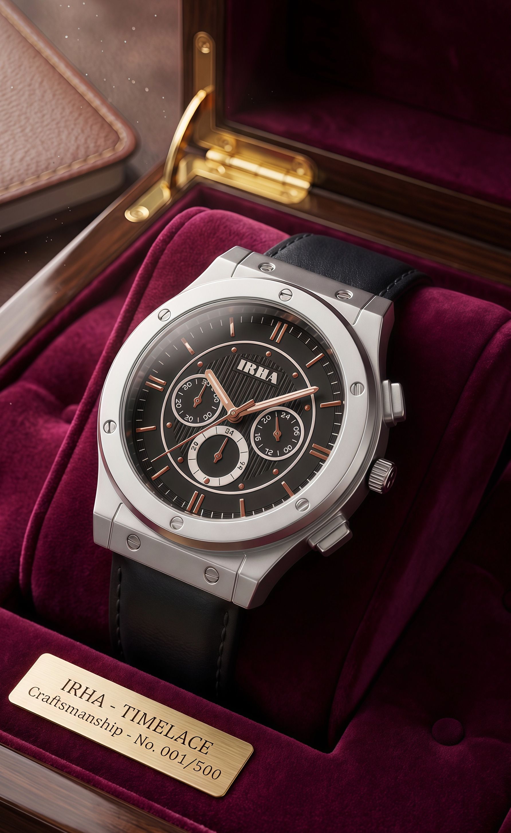 irha Analog Watch - For Men 50_Leather_A_BLACK-picture-6