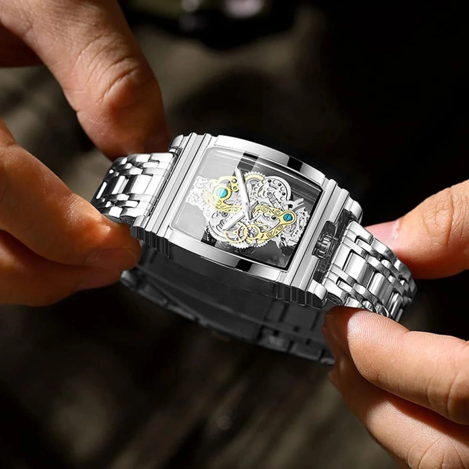firstchoice Analog Watch - For Men MK FIRM Luxury Transparent Skeleton Dial Watch for Men-02-picture-3