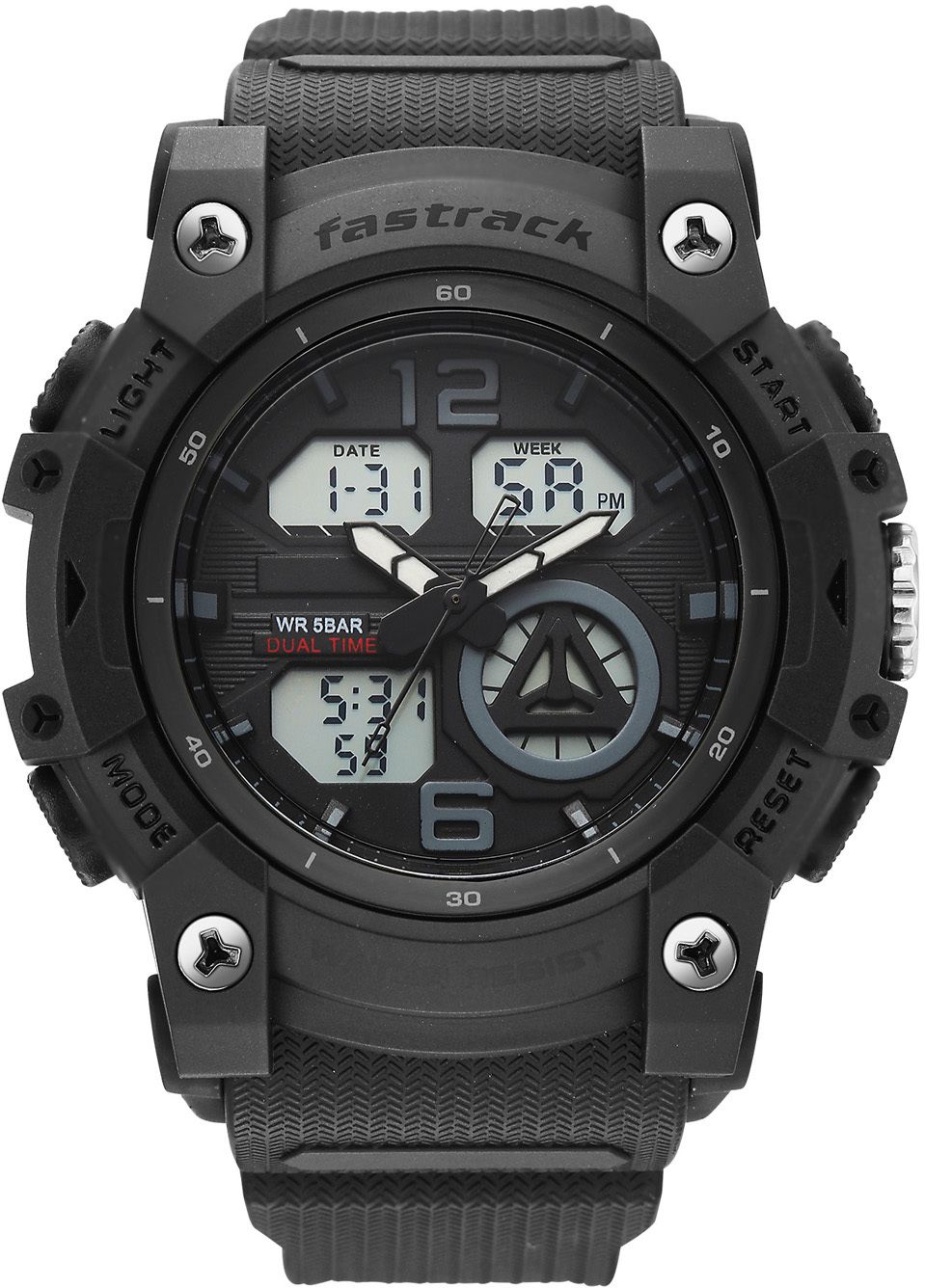 Fastrack StreetStyle 6.0 AnaDigi Black Dial Black Polyether Strap Analog-Digital Watch - For Men 38133PP01W-picture-28
