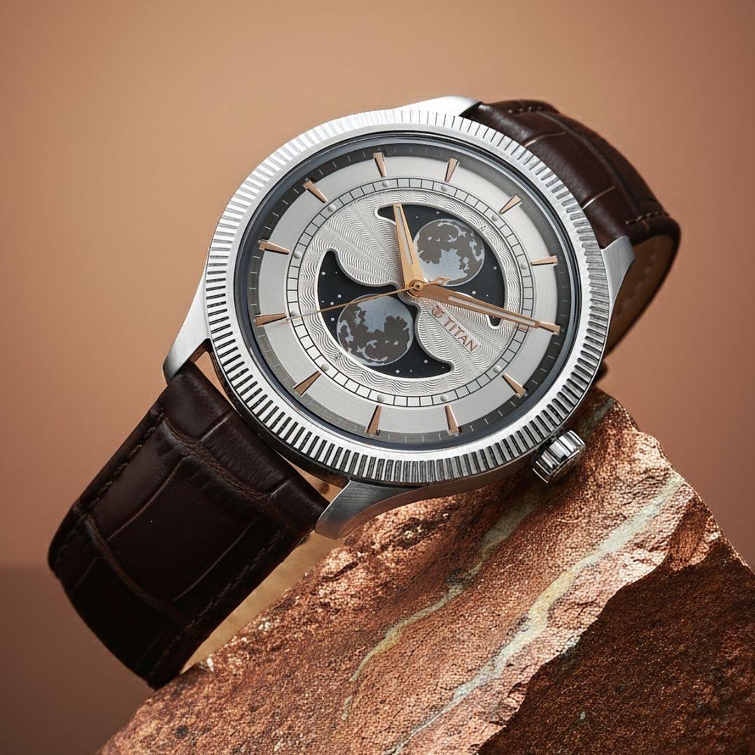 Titan Stellar Quartz Silver Round Dial Men's Watch / Analog Watch - For Men 10050SL01-picture-11