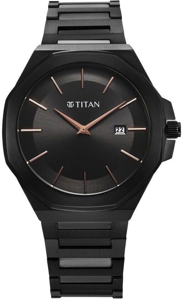 Titan ClaSSic Slim Anthracite Dial Black SS Strap Analog Watch - For Men NT90167NM01,90167NM01-image-28