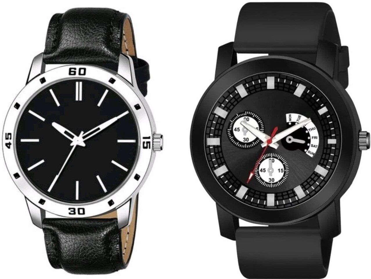 Premium Round Dial Analog Wrist Watch For Men_ Analog Watch - For Men Soft_06_Steel-Leather_11-image-33