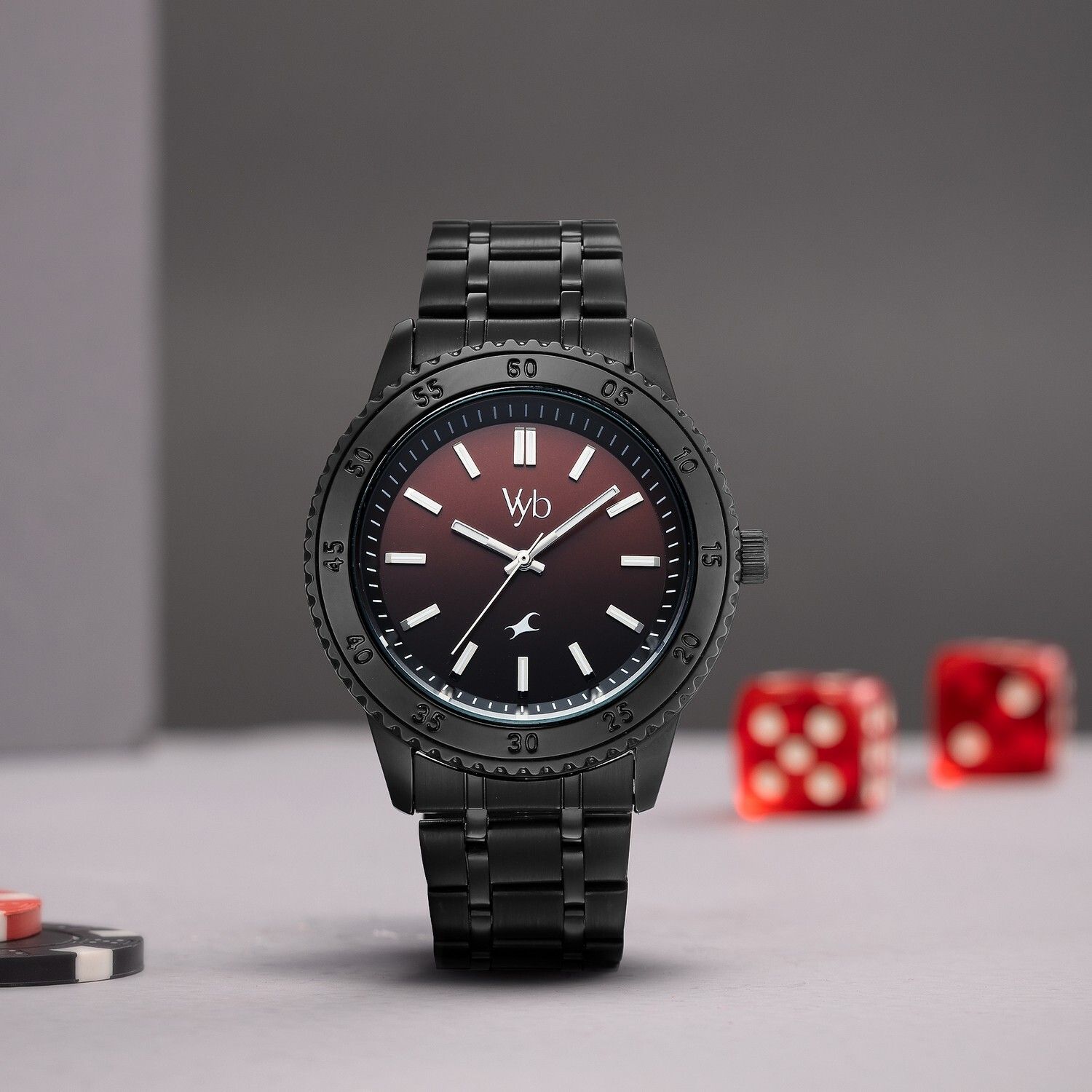 Fastrack Vyb Quest Quartz Black Dial Black Stainless Steel Strap Analog Watch - For Men FV30036NM01W-image-5
