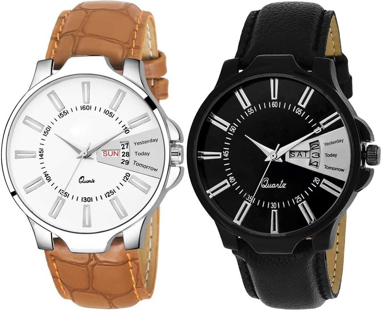 Premium Analog Quartz Wrist Watch Analog Watch - For Boys Leather Black Day Date_Leather Brown Day Date-image-48