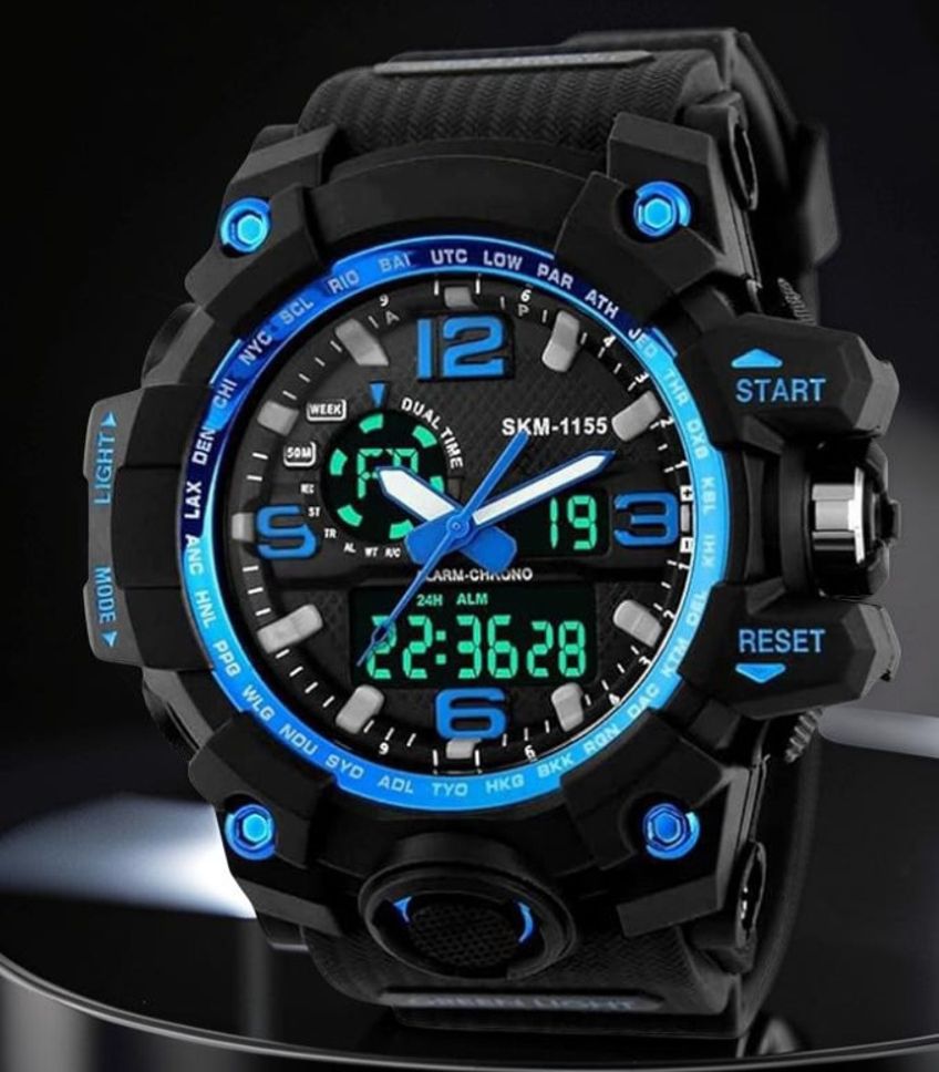 felizer SKM Men's Waterproof Sports Watch Analog-Digital Watch - For Men Analog & Digital Display | LED Backlight | Waterproof-picture-5