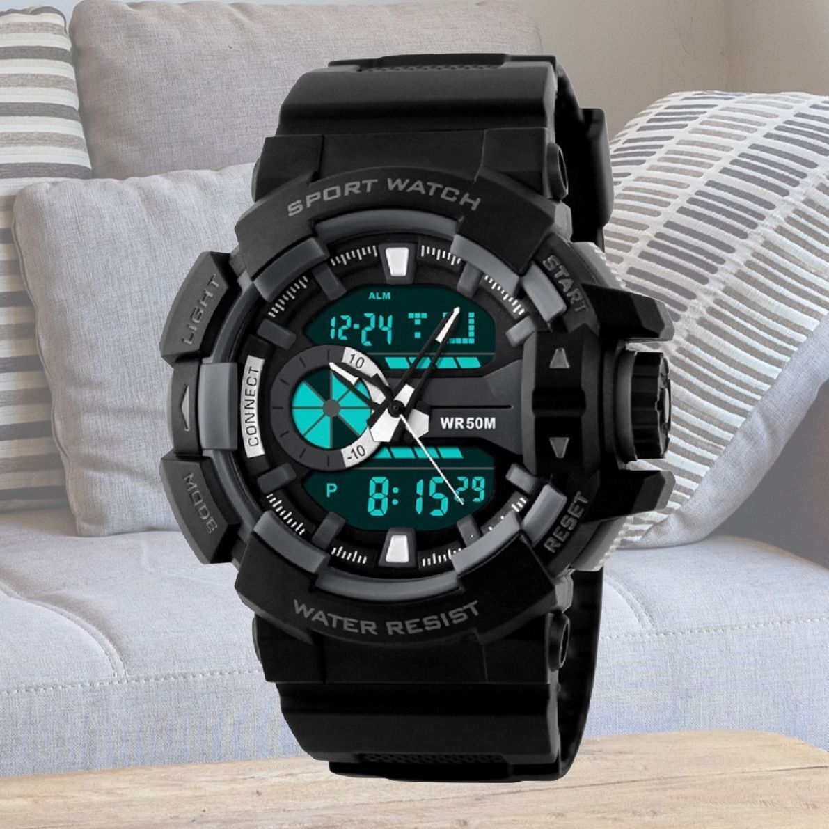Shock-resistant athletic watch with various features Analog-Digital Watch - For Boys SKM_1117_Grey_013_56-image-28