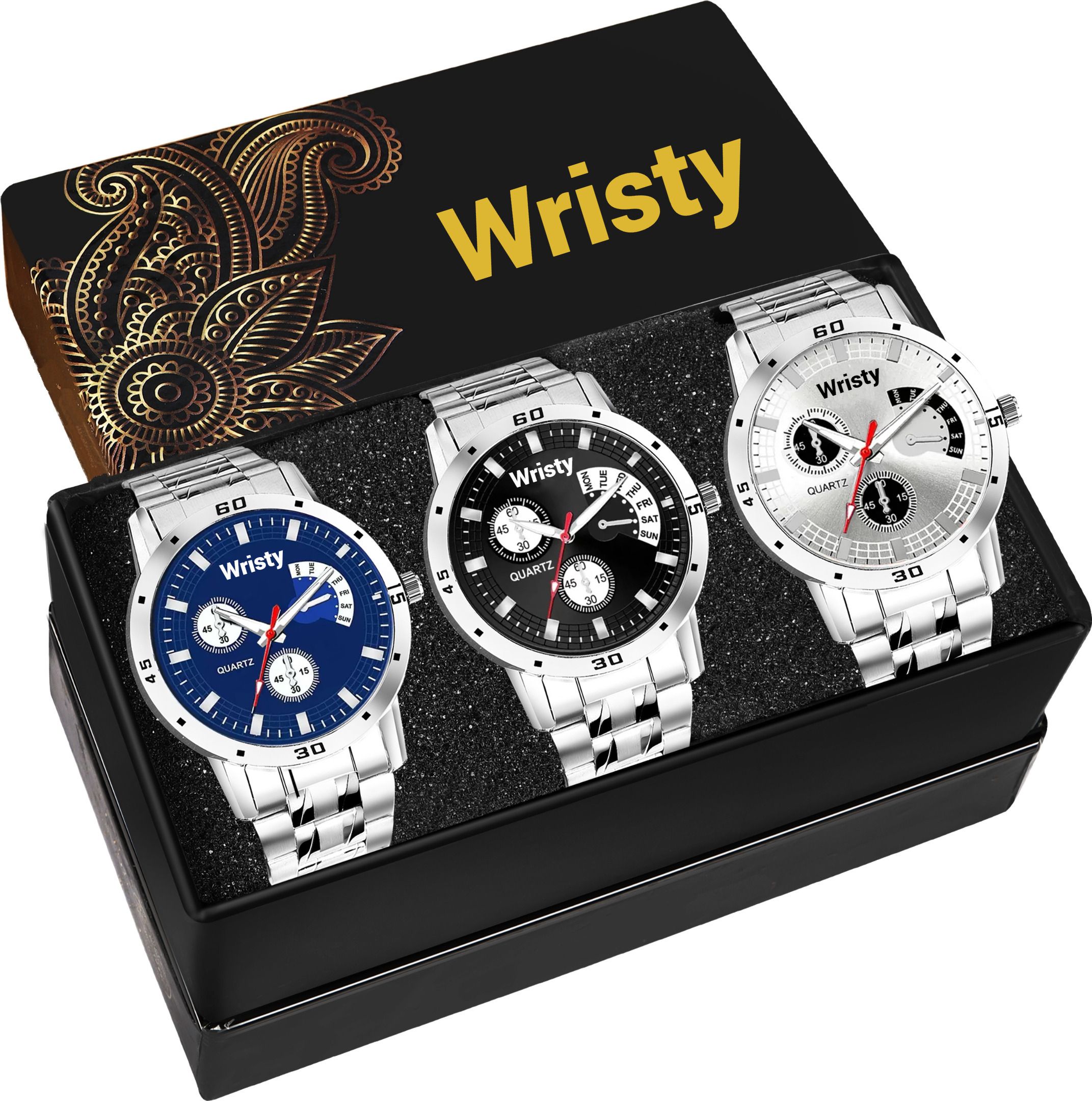 Analog Watch- For Men sb04 black-blue-white