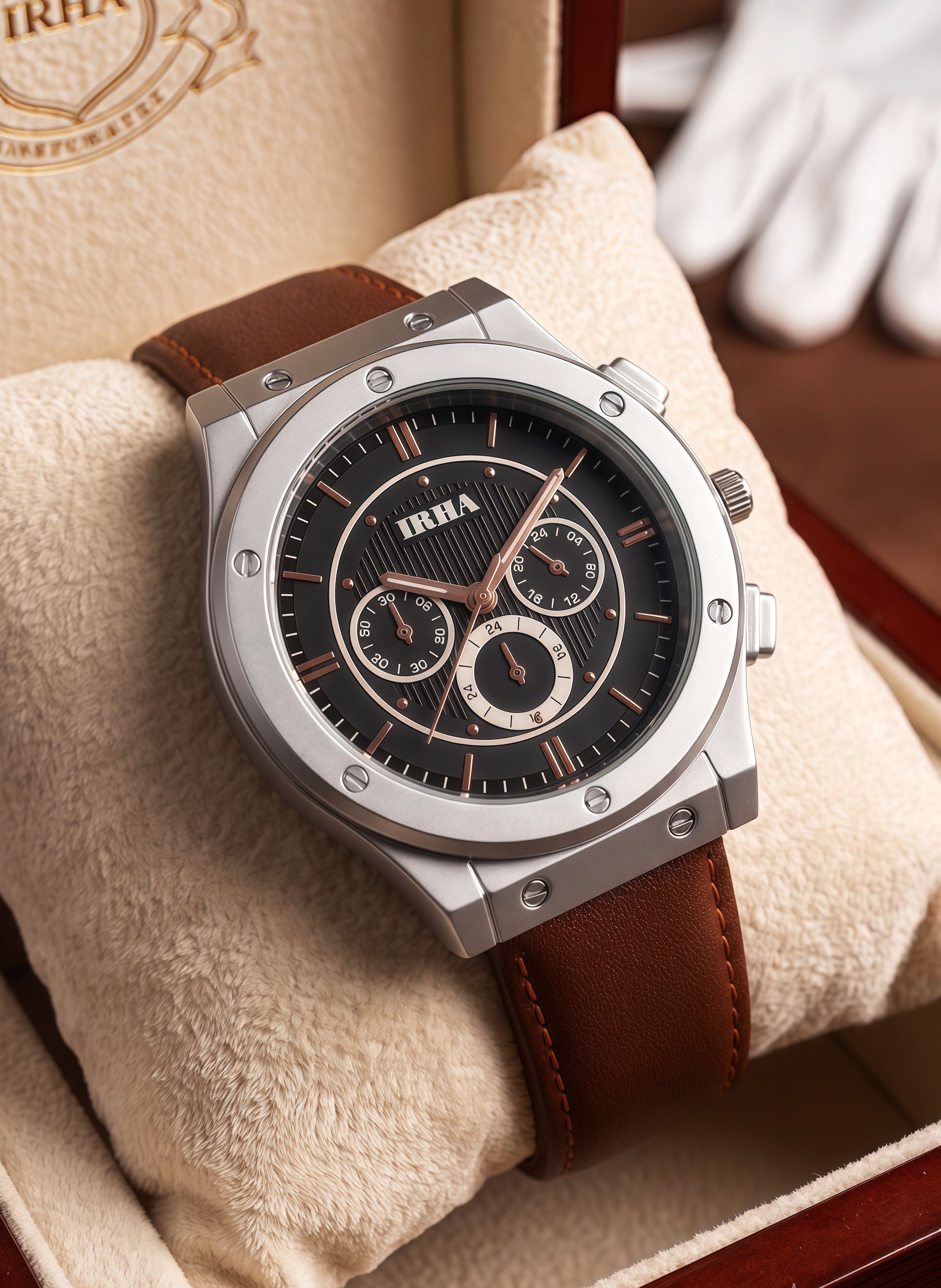 irha Analog Watch - For Men 50_Leather_D_BROWN-picture-12
