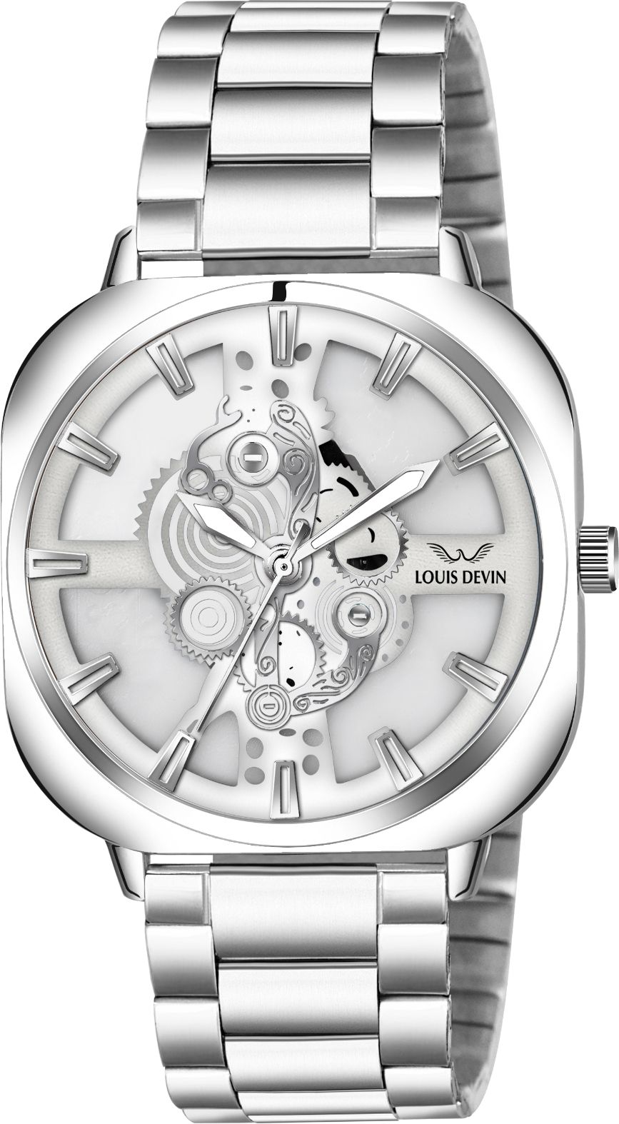 Stainless Steel Chain Analog Watch - For Men LD-G081-WHT-CH-image-41
