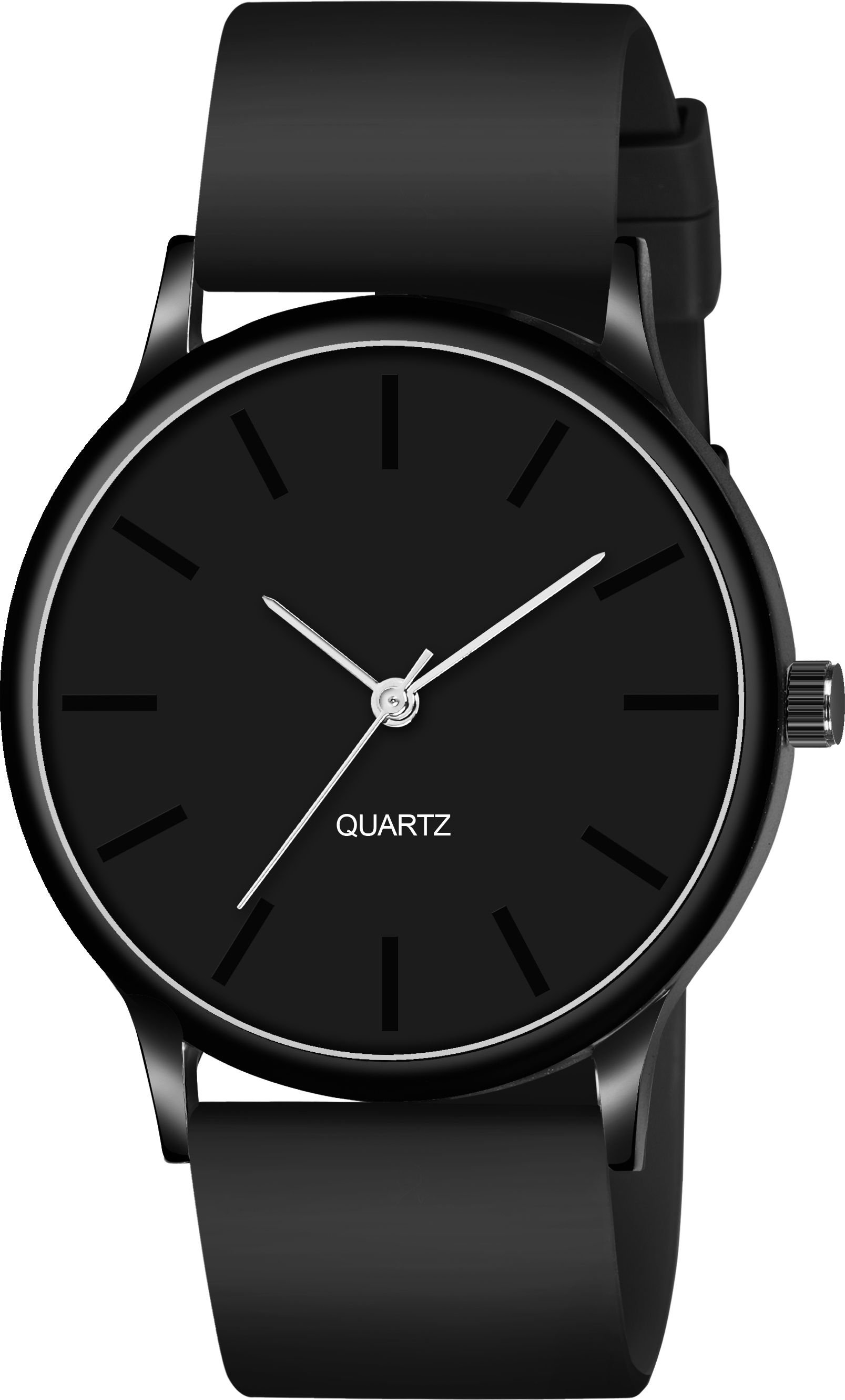 Men Black Dial Analog Watch | Silicone Strap | Quartz Movement | Casual & Formal Analog Watch - For Men black watch silicone strap-image-15