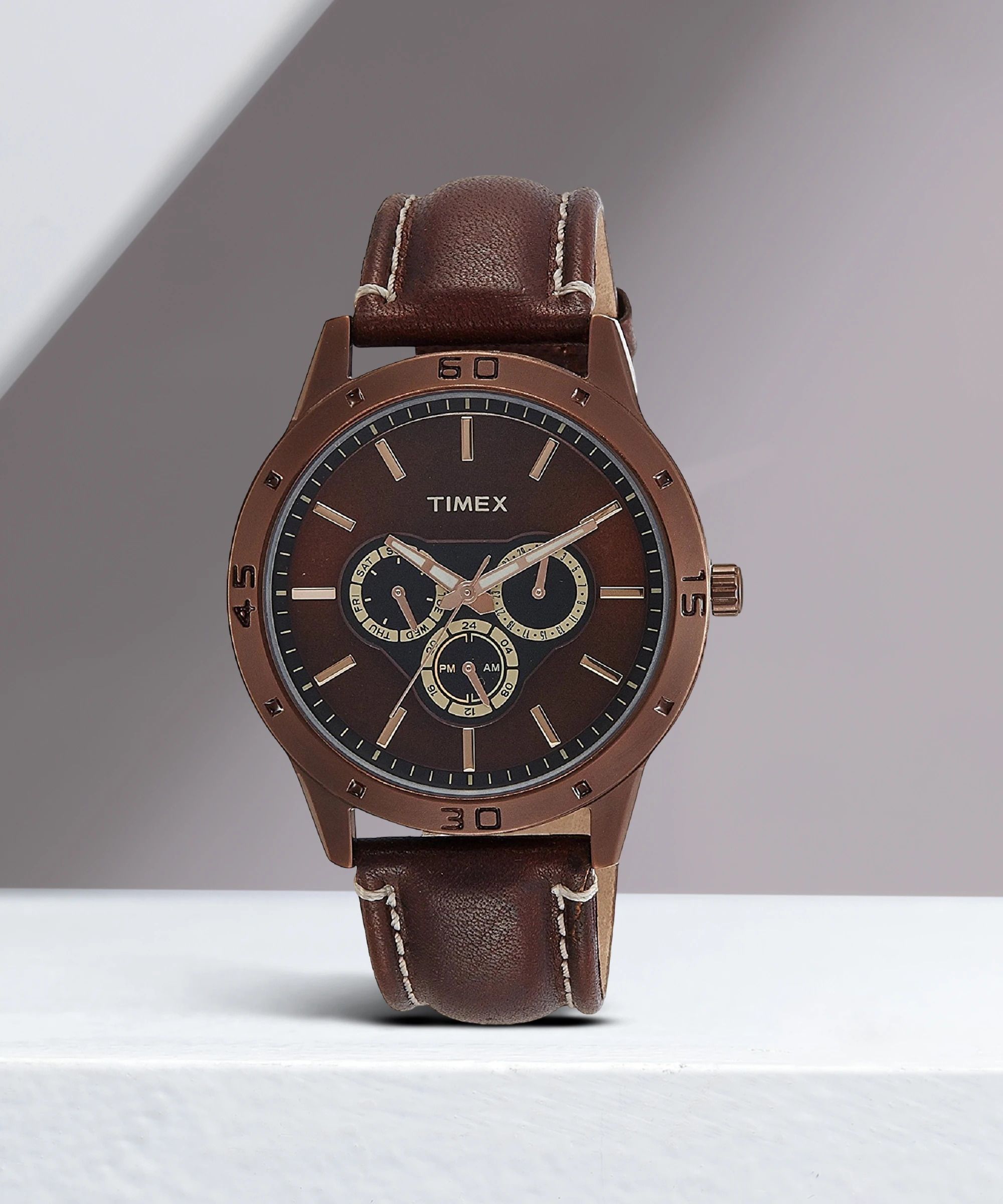 Trendline Round 45mm Brown Dial Analog Watch - For Men TW000U914-image-31