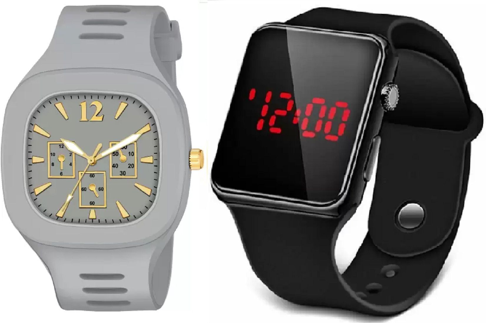 filsfa New Attractive combo Watch Digital Watch - For Boys NEW_FK_Miller grey+led bk-picture-3