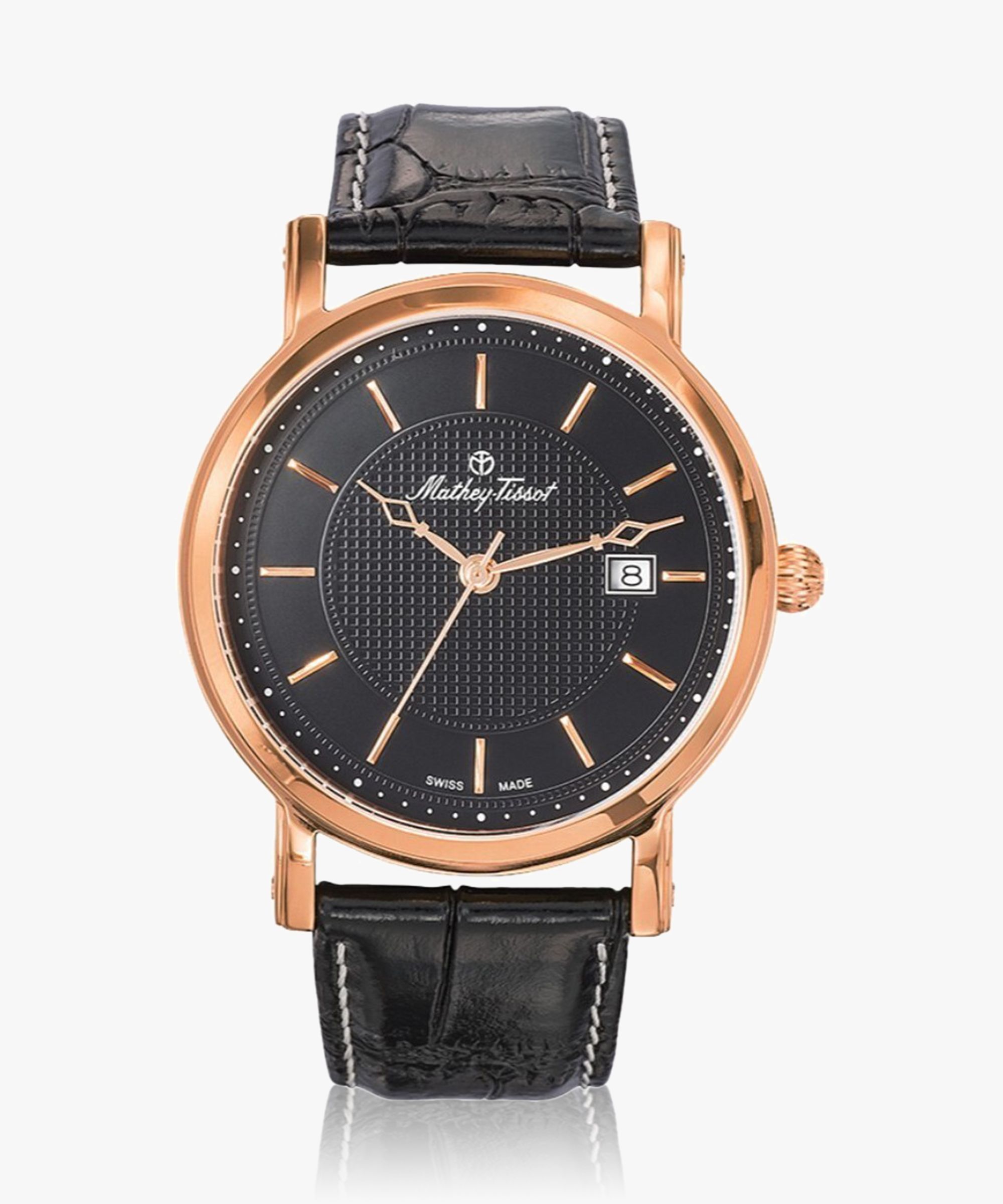 Swiss Made Quartz Black Dial Analog Watch- For Men HB611251PN-image-22