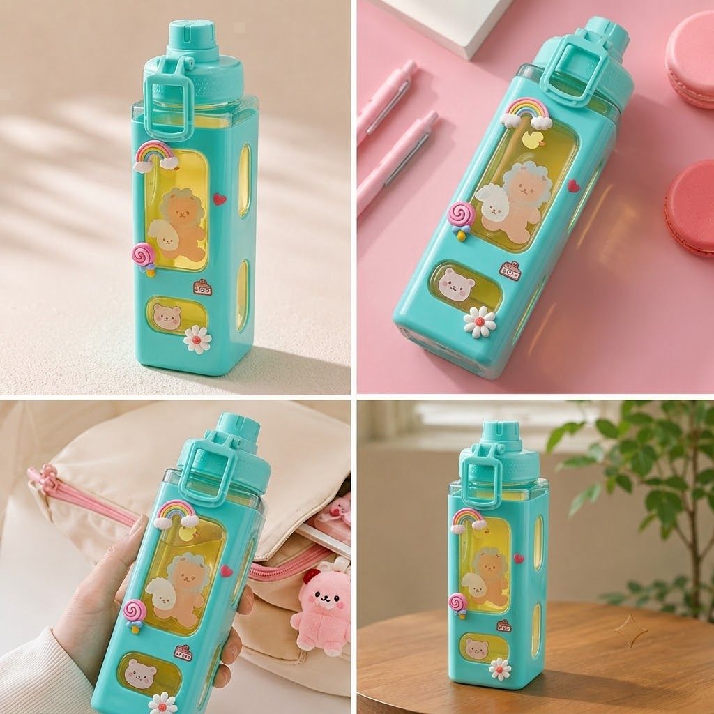 Pink Cute Water Bottle 1000 ml Water Bottle-image-46