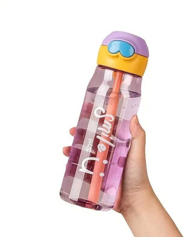 Plastic Transparent Portable Water Bottle Leakproof Anti- Water Bottle, 480 ml Water Bottle