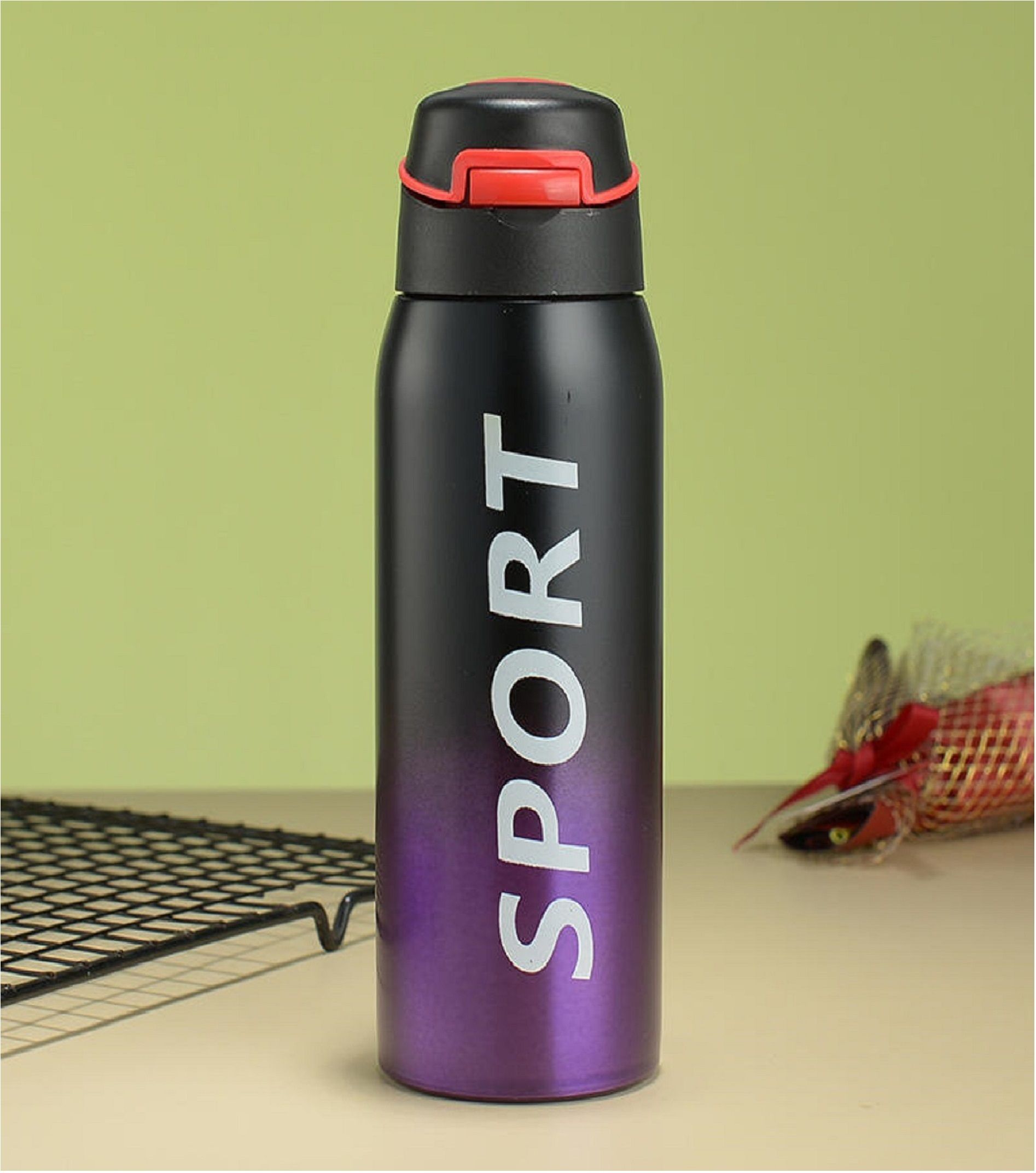 akr Double Wall Flask Hot & Cold Drinks Sports Sipper Bottle with Straw Lid 500 ml Water Bottle-picture-4