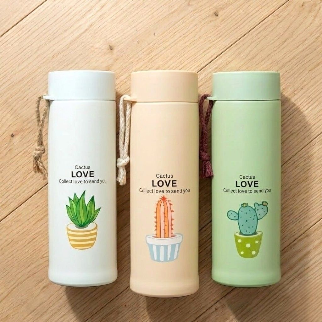 Cactus Print Water Bottle | Water Bottle | Return Gift for Girls and Office Use 400 ml Water Bottle-image-34