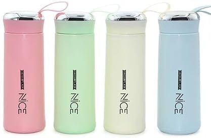 Nice Water Bottle Glass inner liner with Bottles For School 400 ml Plastic Bottle-image-4
