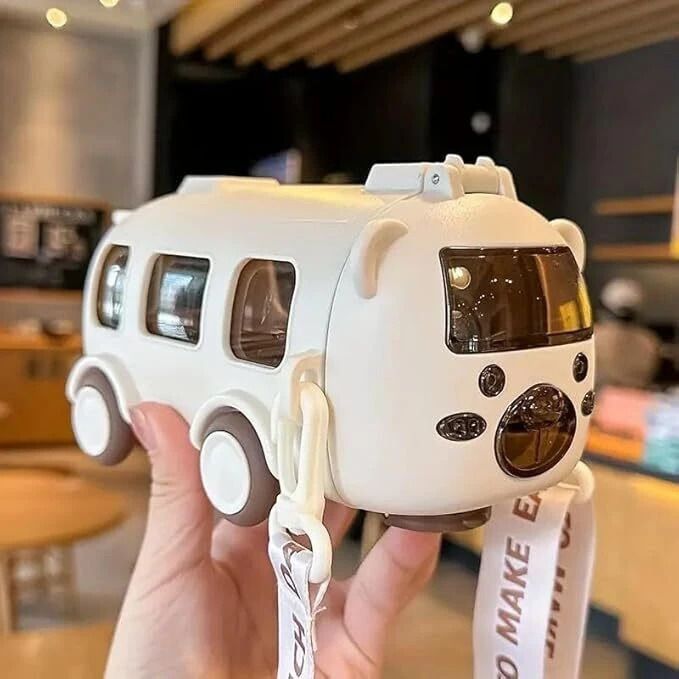 School Bus Water Bottle with Sipper for Kids 500 ml Water Bottle