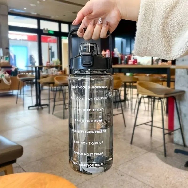 aaru enterprise Transperent Motivationa Water Bottle 2000ml 1000 ml-picture-43