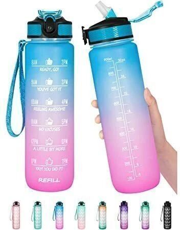 aaru enterprise Sipper Bottle with straw,Water bottle Gym Leakproof BPA Free T5 1000 ml Water Bottle-picture-27