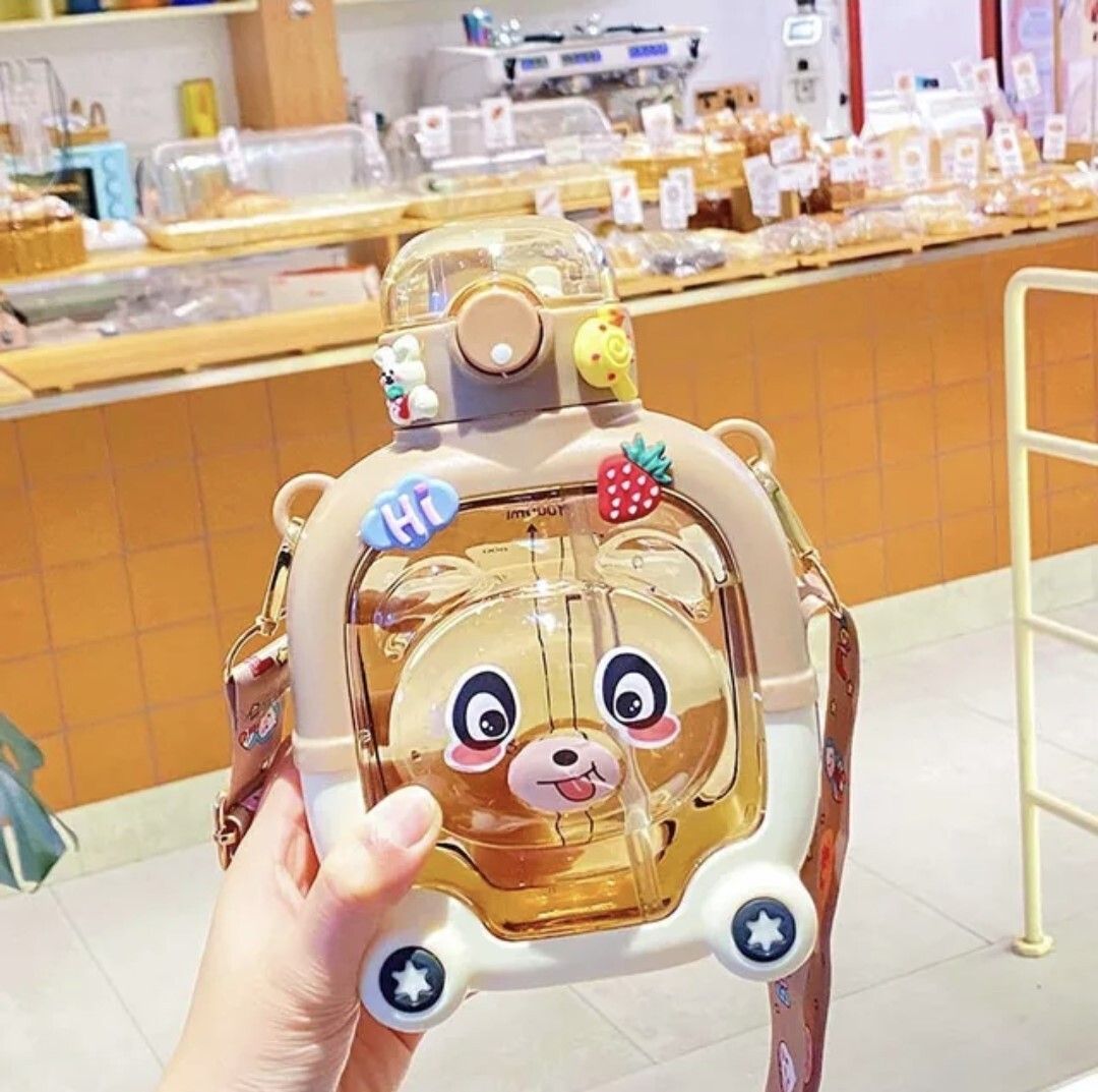 cute teddy bear designer water bottle for girls 1000 ml-image-22