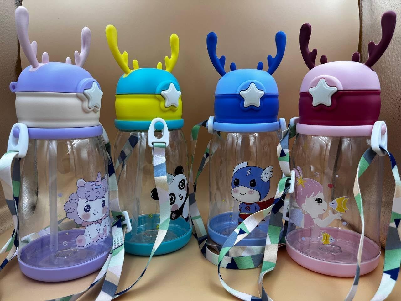 SoftCartoon Baby Sipper Bottle with Straw Flip Lid and Adjustable Carry Strap-image-22