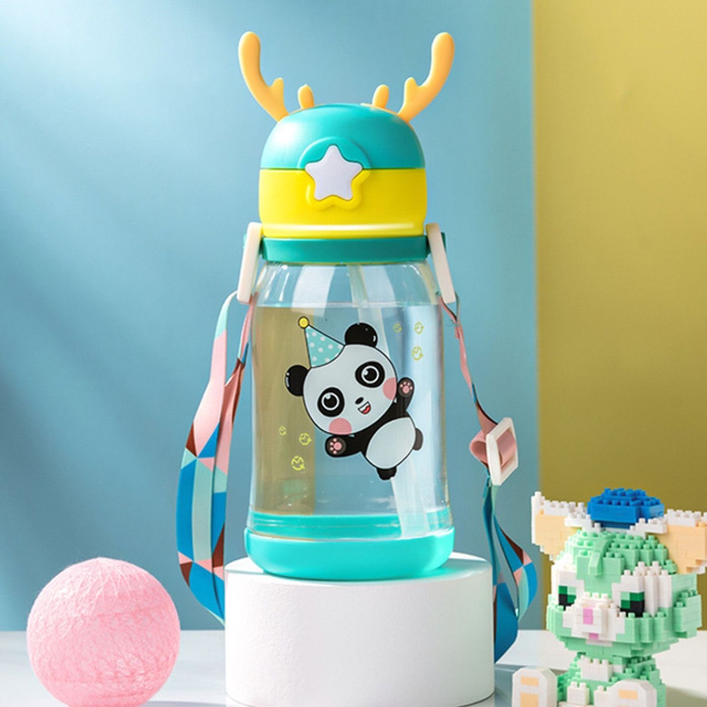 luxyro Panda Designed Kids Sippy Water Bottle Leakproof BPA-Free School 600 ml Water Bottles-picture-24