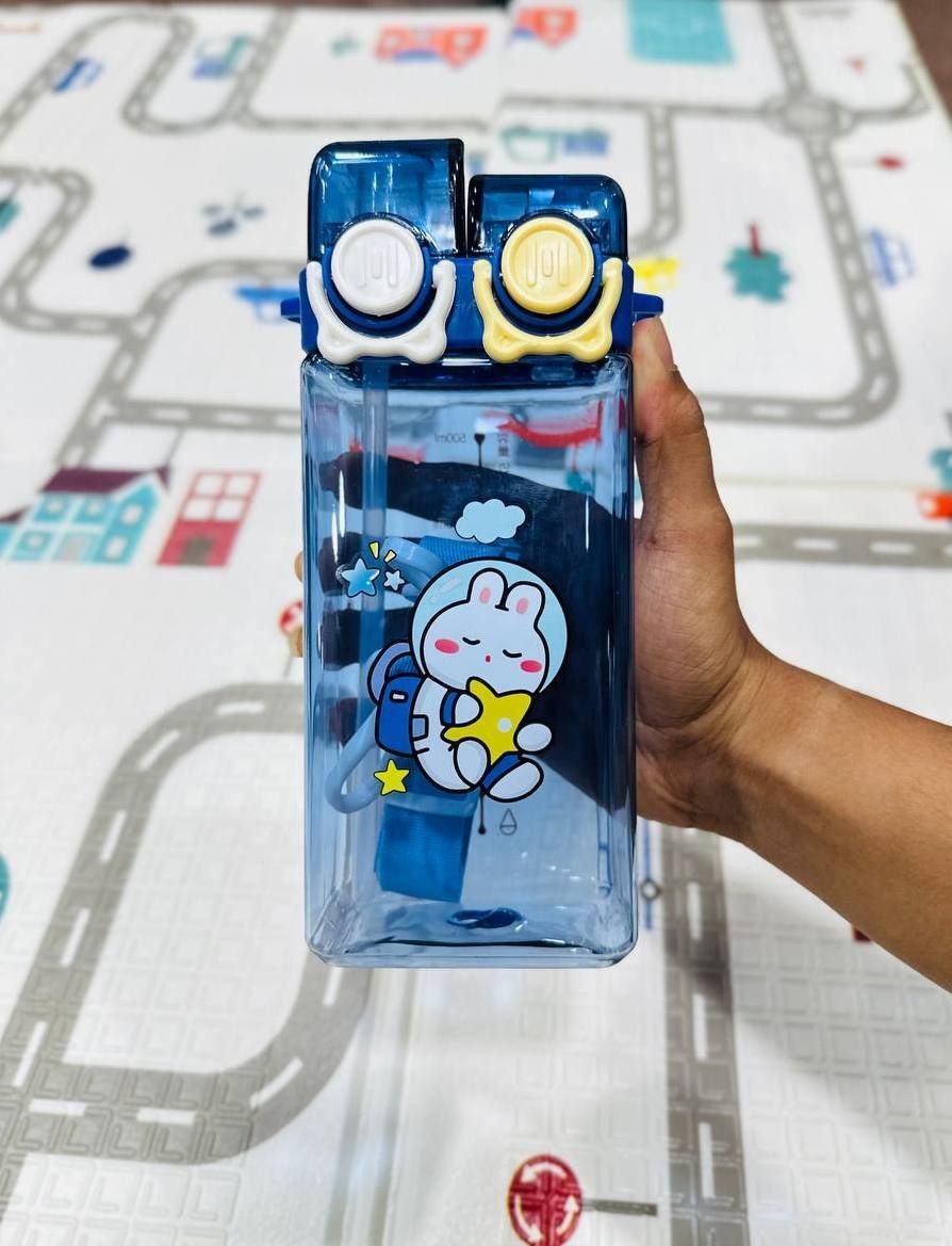 Sipper+Cap Multi Design Cute Mix Cartoon school 570 ml Water Bottle-image-30