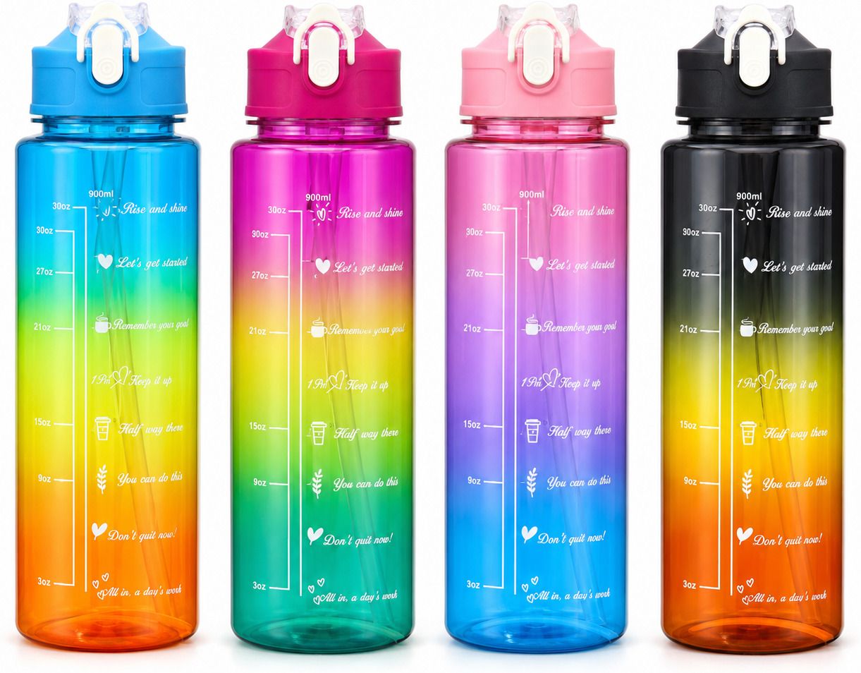 Motivational Time Marker Bottle | Leak Proof BPA Free Gym & Office Bottle 900 ml Water Bottle-image-28